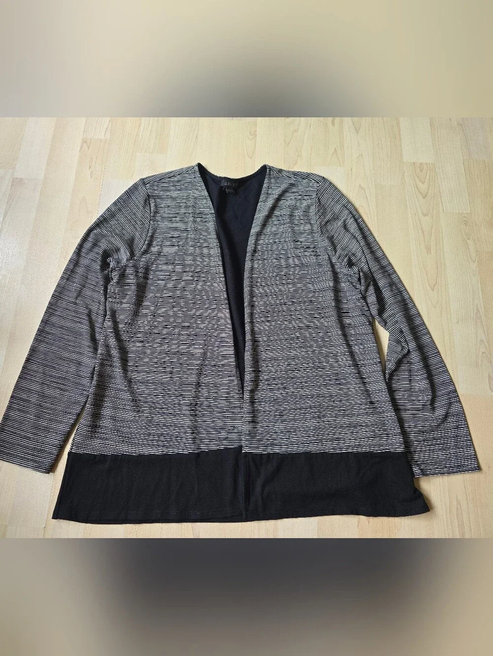 J.Jill Wearever Open Front Striped Long Sleeve Size Large